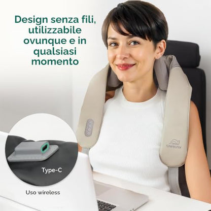 Snailax Massaggiatore Collo e Schiena 4D