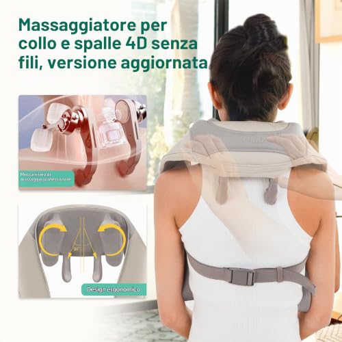 Snailax Massaggiatore Collo e Schiena 4D