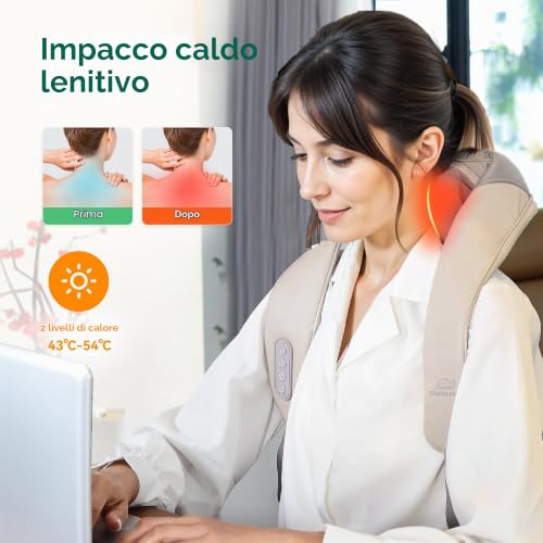 Snailax Massaggiatore Collo e Schiena 4D