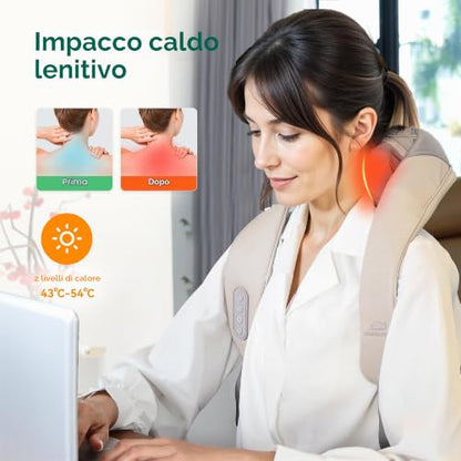 Snailax Massaggiatore Collo e Schiena 4D